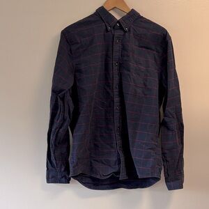 Abercrombie & Fitch Dark Blue and Red Plaid Shirt sz xl winter weight cotton